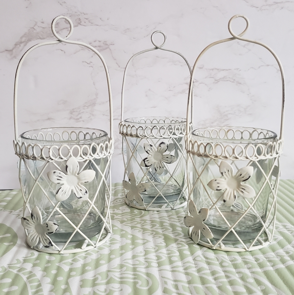 Set of 3 Rare Spring tealight holders